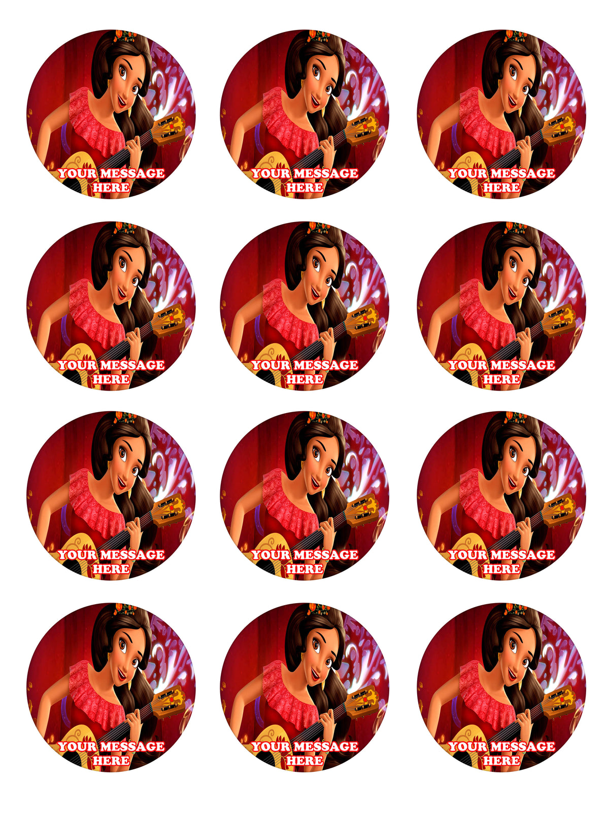 Elena Of Avalor Edible Cupcake Toppers (12 Images) Cake Image Icing Sugar Sheet