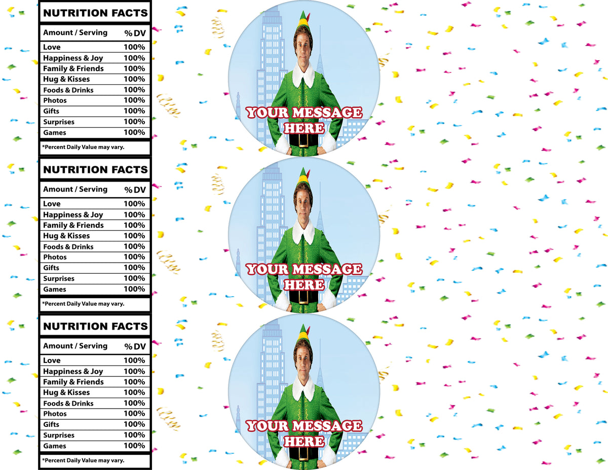 Elf Water Bottle Stickers 12 Pcs Labels Party Favors Supplies Decorations