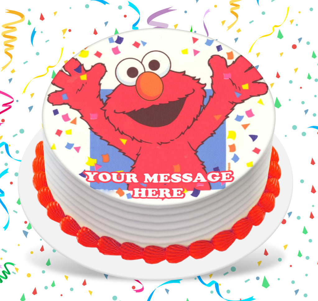 Elmo Edible Image Cake Topper Personalized Birthday Sheet Custom Frosting Round Circle