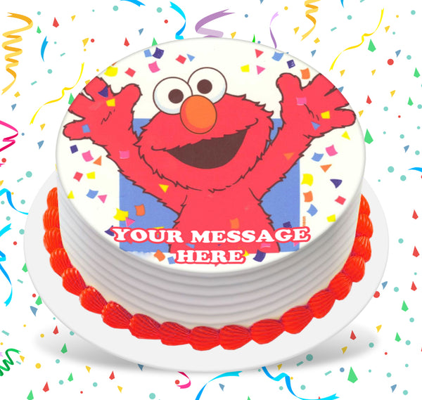 Elmo Edible Image Cake Topper Personalized Birthday Sheet Custom Frost - PartyCreationz for Free Printable Elmo Cupcake Toppers
