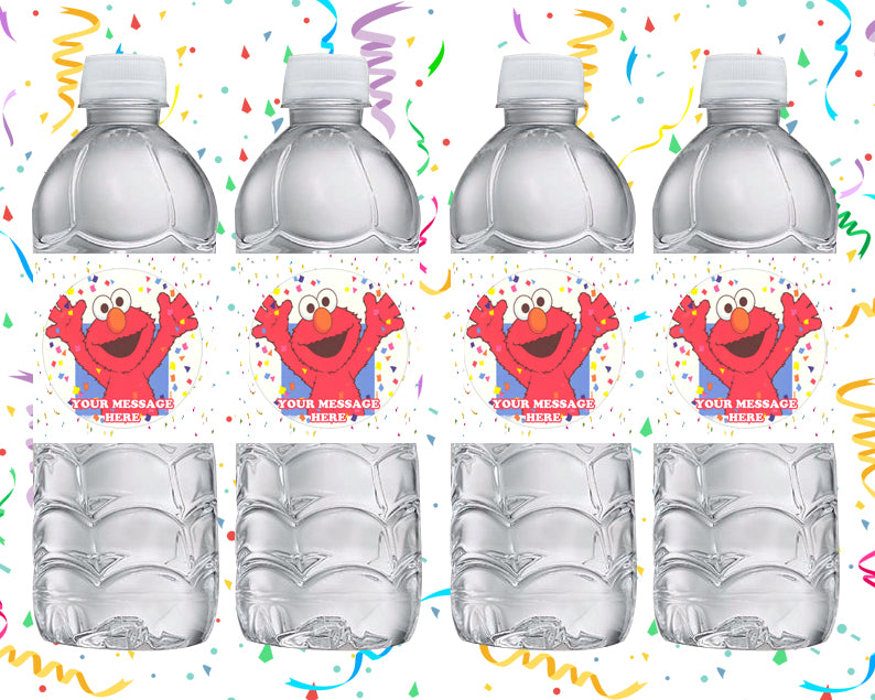 Elmo Water Bottle Stickers 12 Pcs Labels Party Favors Supplies Decorations