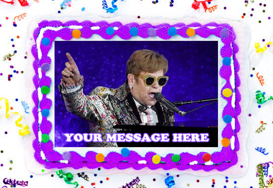 Elton John Edible Image Cake Topper Personalized Birthday Sheet Decoration Custom Party Frosting Transfer Fondant