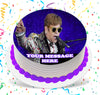 Elton John Edible Image Cake Topper Personalized Birthday Sheet Custom Frosting Round Circle