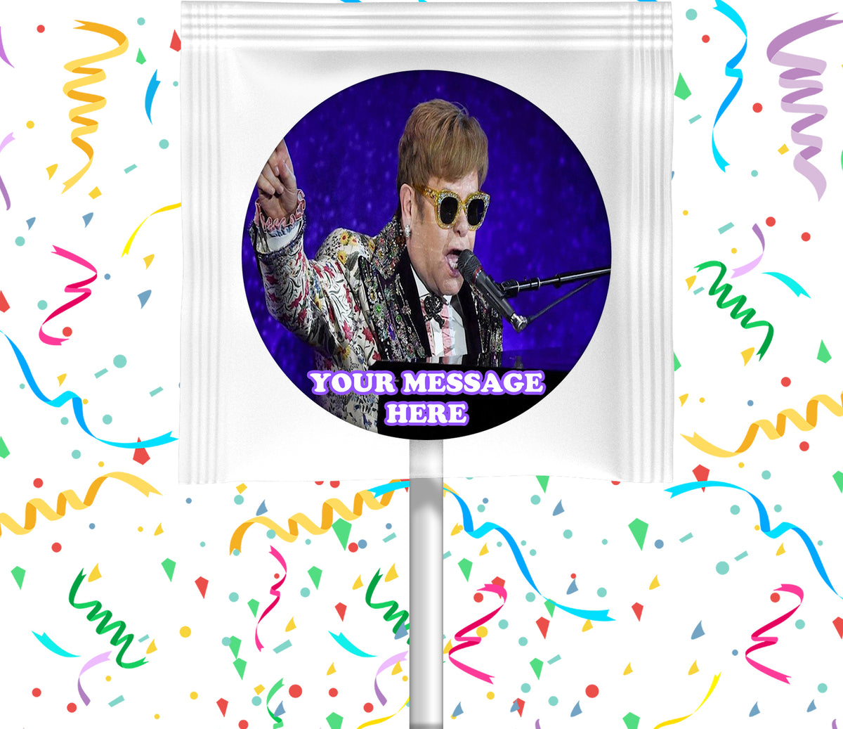 Elton John Lollipops Party Favors Personalized Suckers 12 Pcs