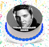Elvis Presley Edible Image Cake Topper Personalized Birthday Sheet Custom Frosting Round Circle