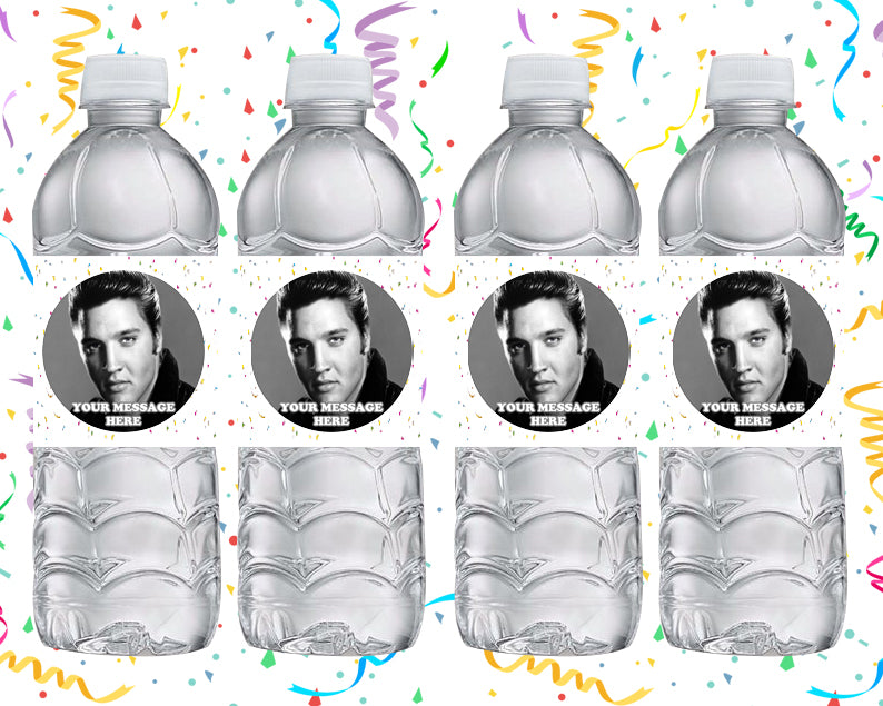 Elvis Presley Water Bottle Stickers 12 Pcs Labels Party Favors Supplies Decorations