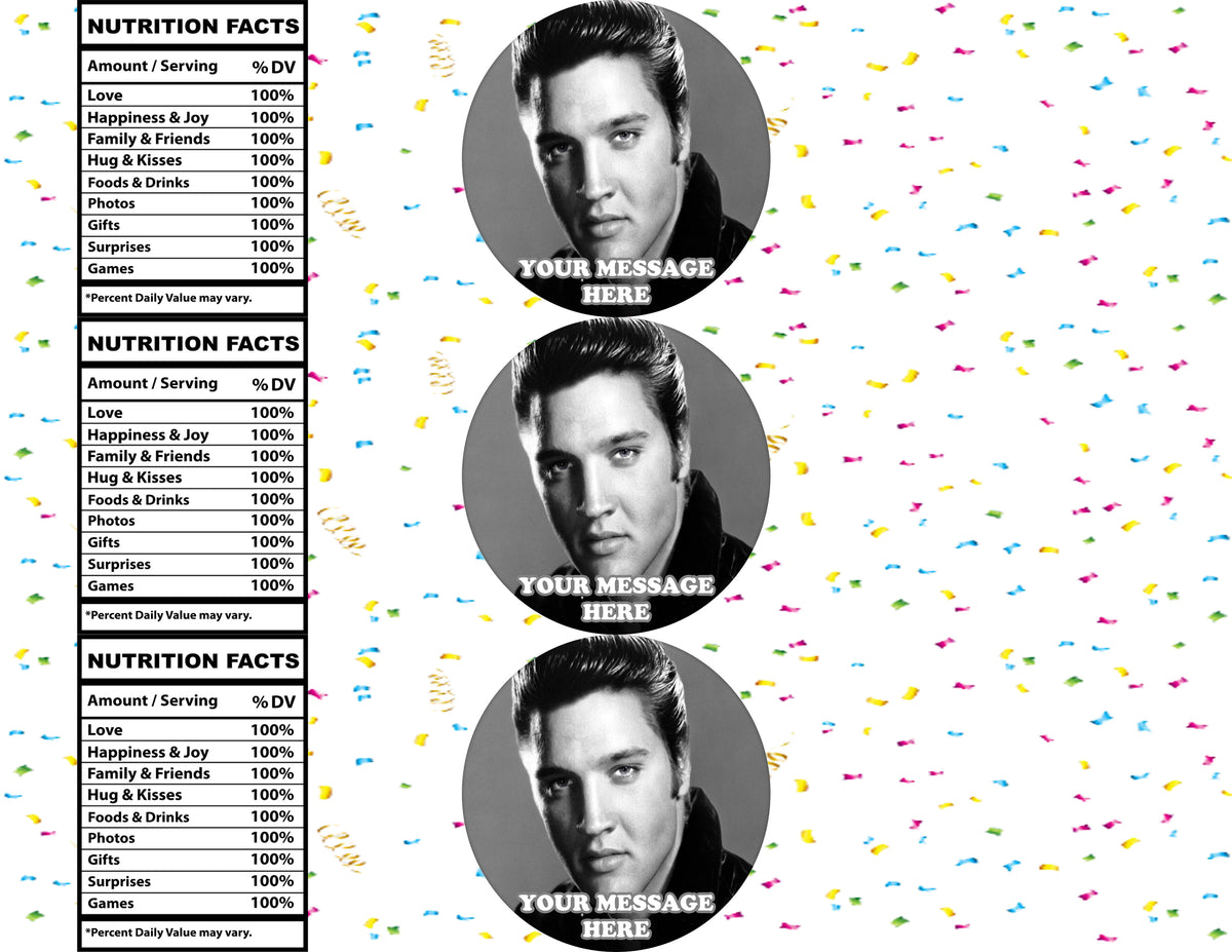 Elvis Presley Water Bottle Stickers 12 Pcs Labels Party Favors Supplies Decorations