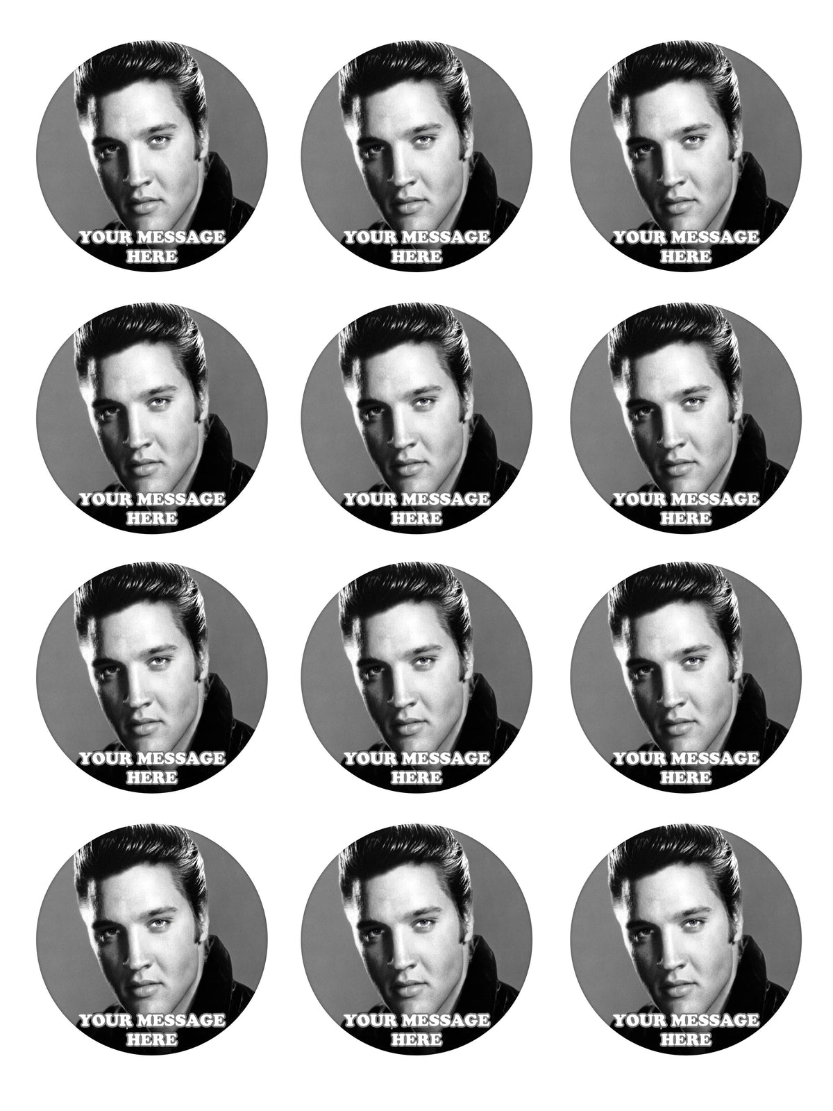 Elvis Presley Edible Cupcake Toppers (12 Images) Cake Image Icing Sugar Sheet