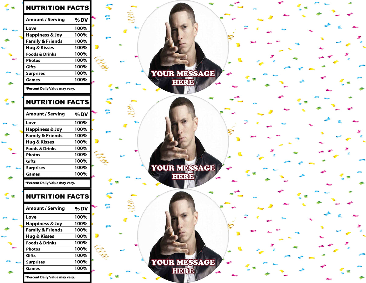 Eminem Water Bottle Stickers 12 Pcs Labels Party Favors Supplies Decorations