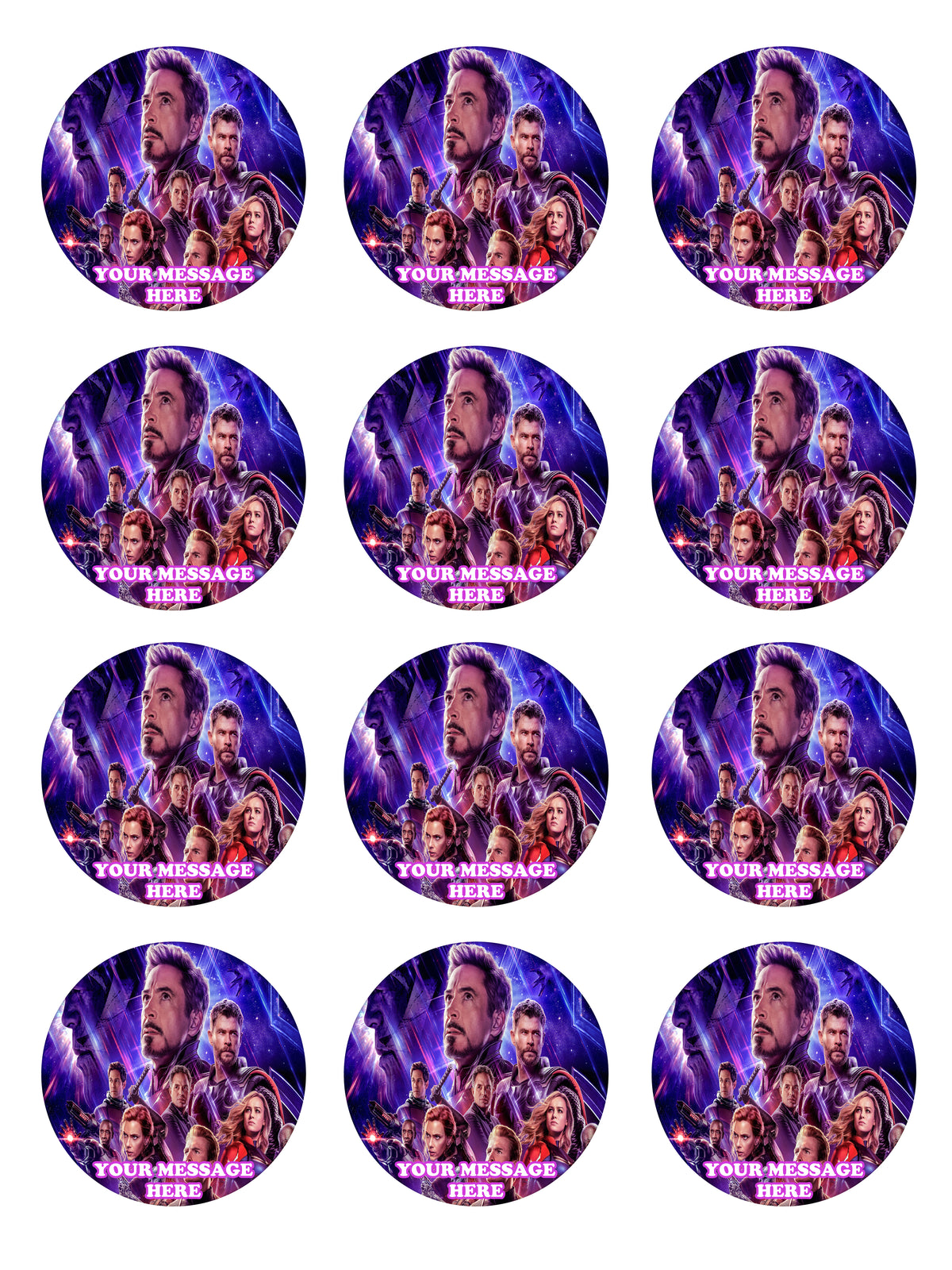 Avengers Endgame Party Favors Supplies Decorations Stickers 12 Pcs