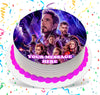 Avengers Endgame Edible Image Cake Topper Personalized Birthday Sheet Custom Frosting Round Circle