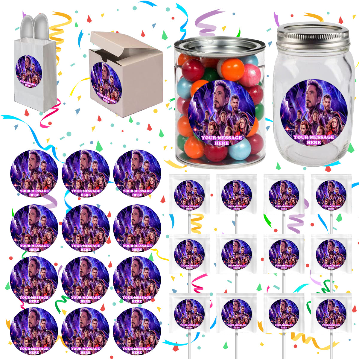 Avengers Endgame Party Favors Supplies Decorations Stickers 12 Pcs