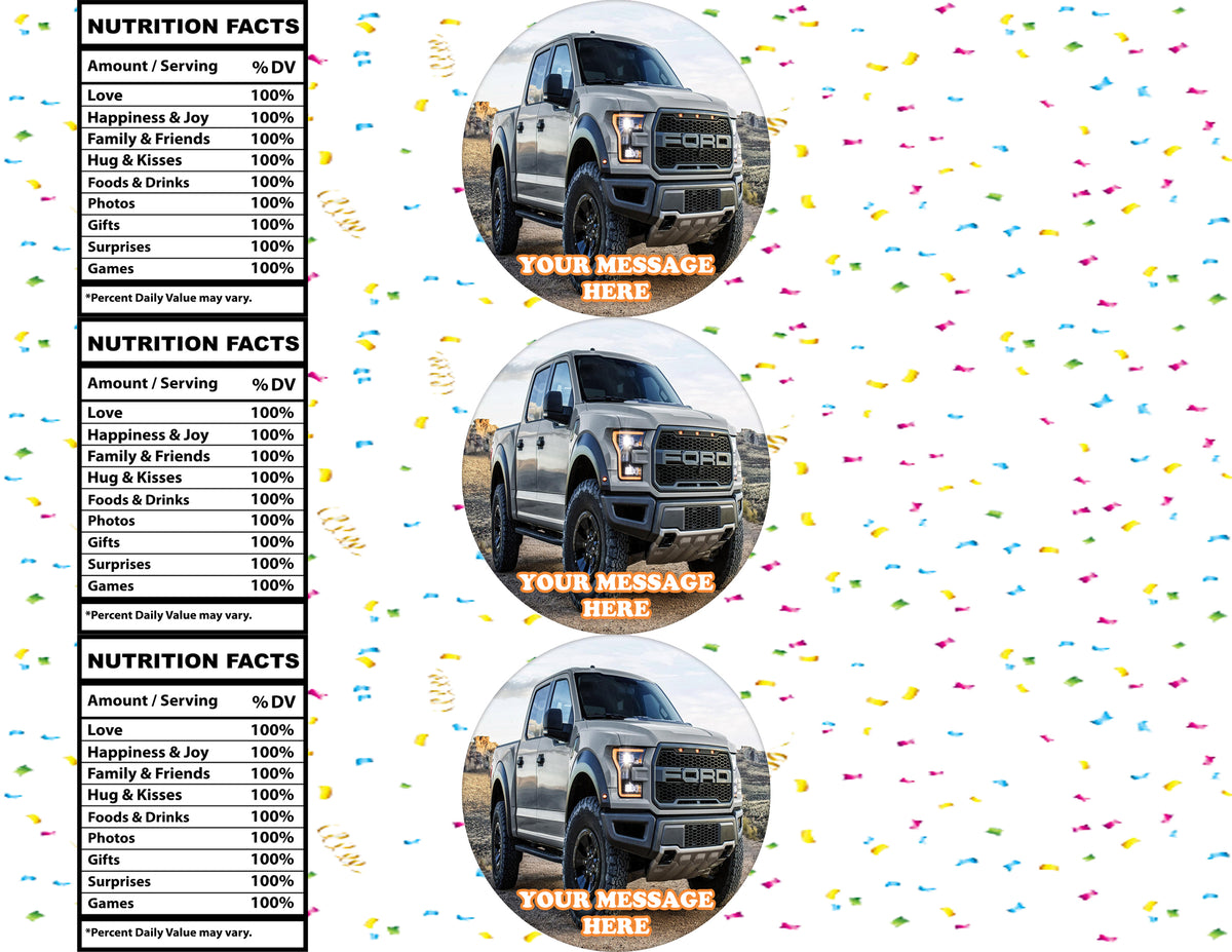 Ford F 150 Water Bottle Stickers 12 Pcs Labels Party Favors Supplies Decorations