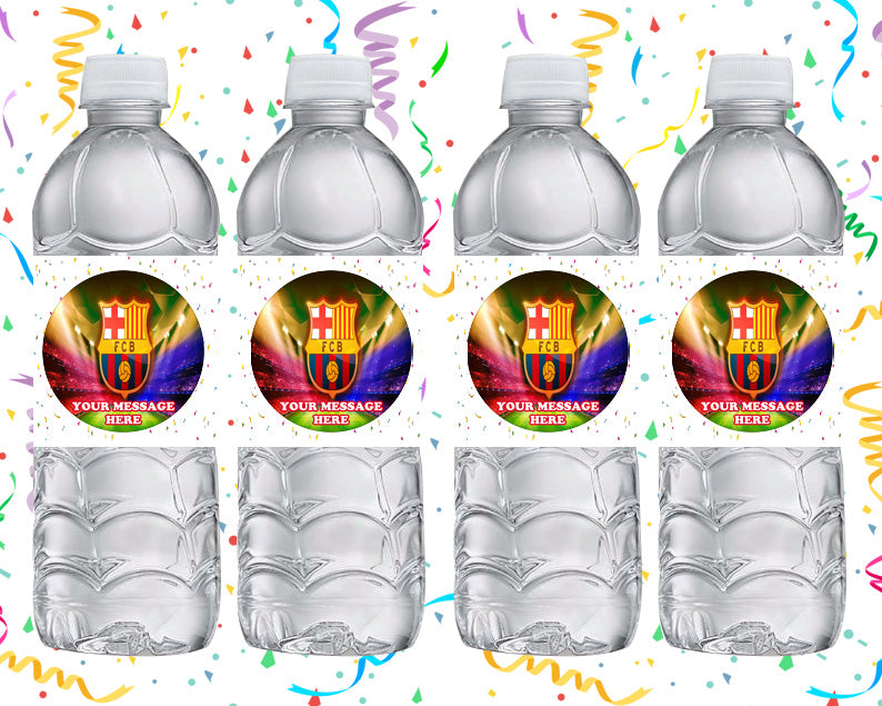 FC Barcelona Water Bottle Stickers 12 Pcs Labels Party Favors Supplies Decorations