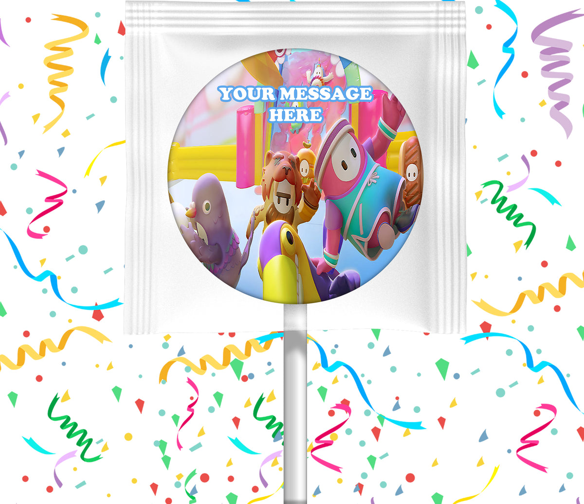 Fall Guys Ultimate Knockout Lollipops Party Favors Personalized Suckers 12 Pcs