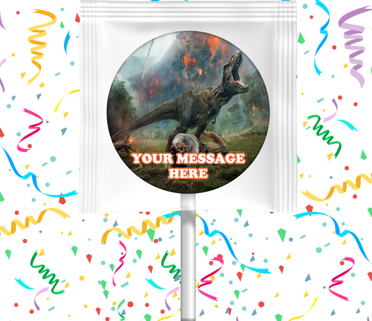 Jurassic World Fallen Kingdom Lollipops Party Favors Personalized Suckers 12 Pcs