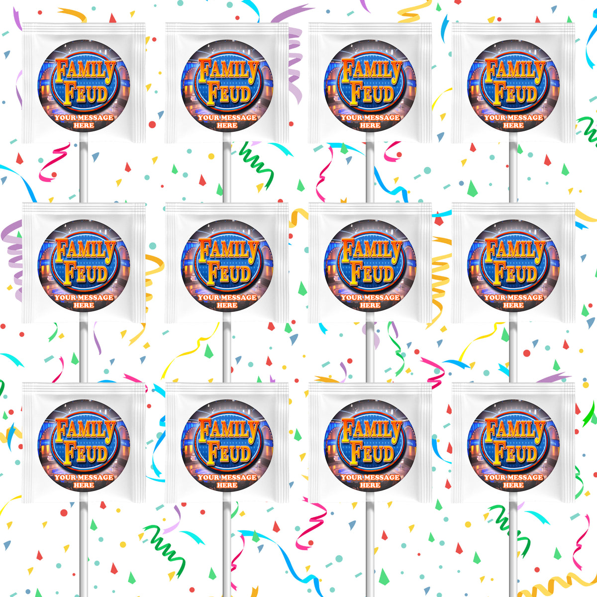 Family Feud Lollipops Party Favors Personalized Suckers 12 Pcs