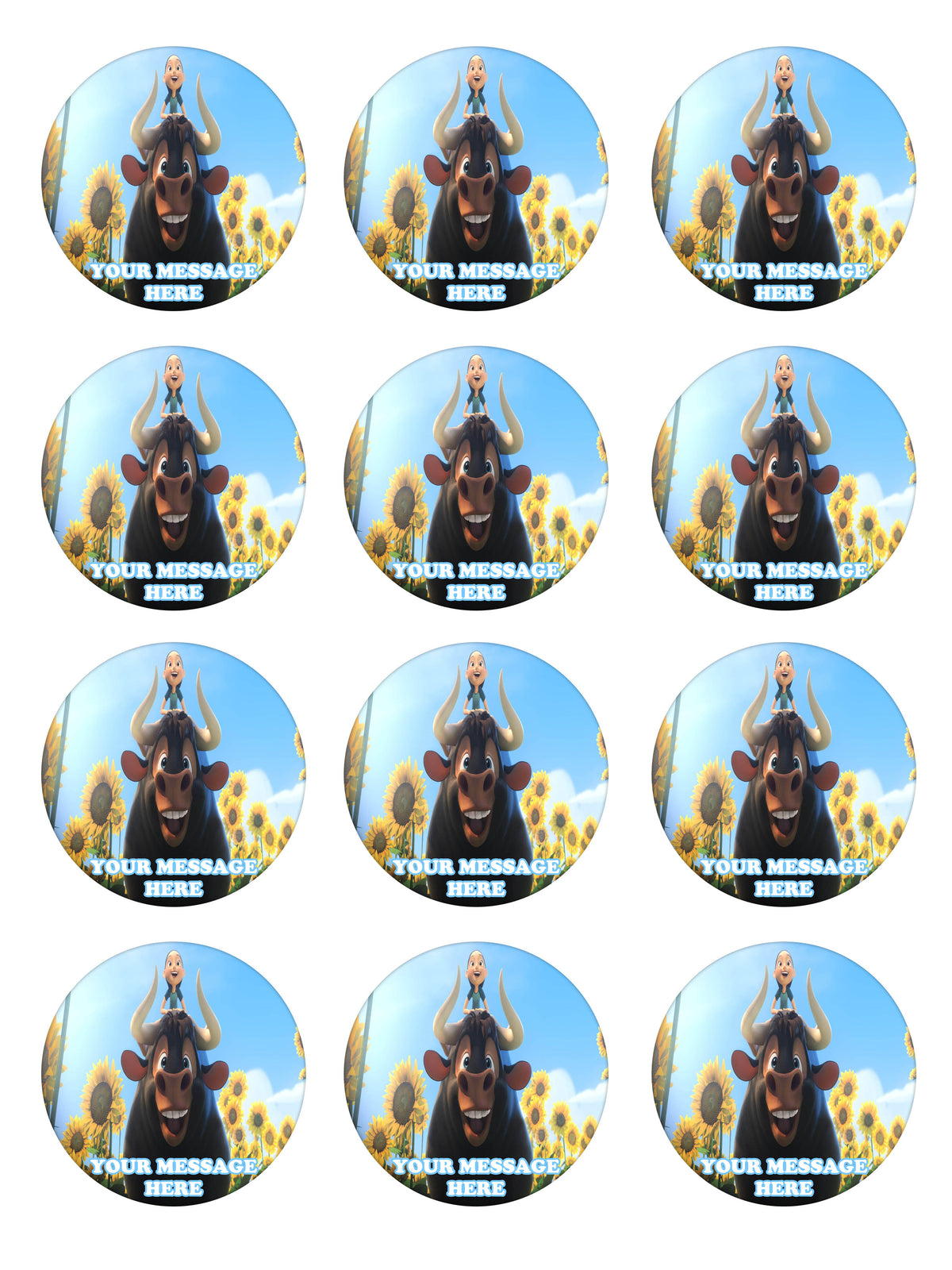 Ferdinand Edible Cupcake Toppers (12 Images) Cake Image Icing Sugar Sheet