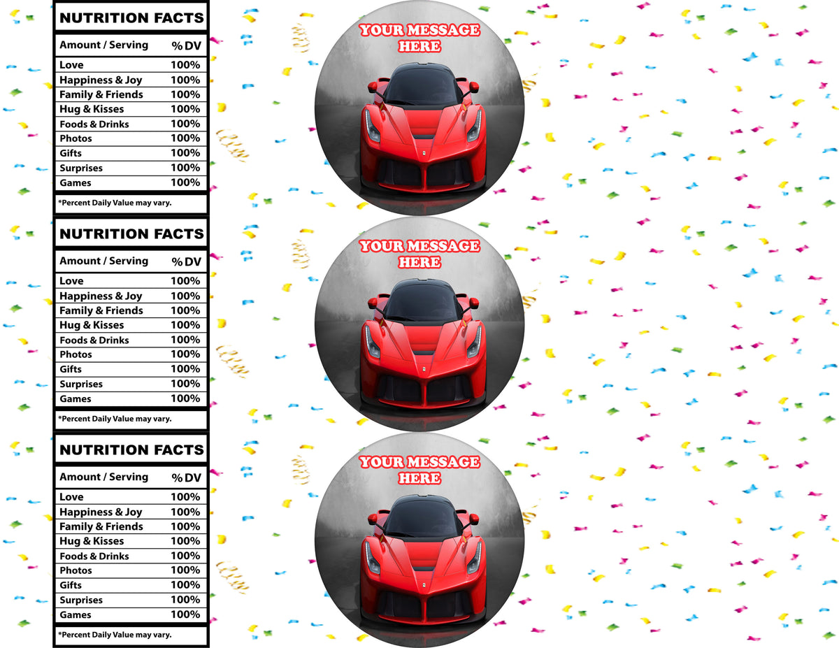 Ferrari Water Bottle Stickers 12 Pcs Labels Party Favors Supplies Decorations