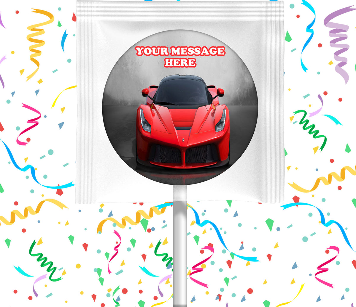 Ferrari Lollipops Party Favors Personalized Suckers 12 Pcs