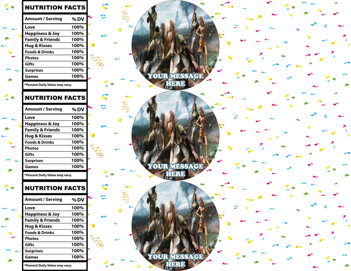 Final Fantasy Water Bottle Stickers 12 Pcs Labels Party Favors Supplies Decorations