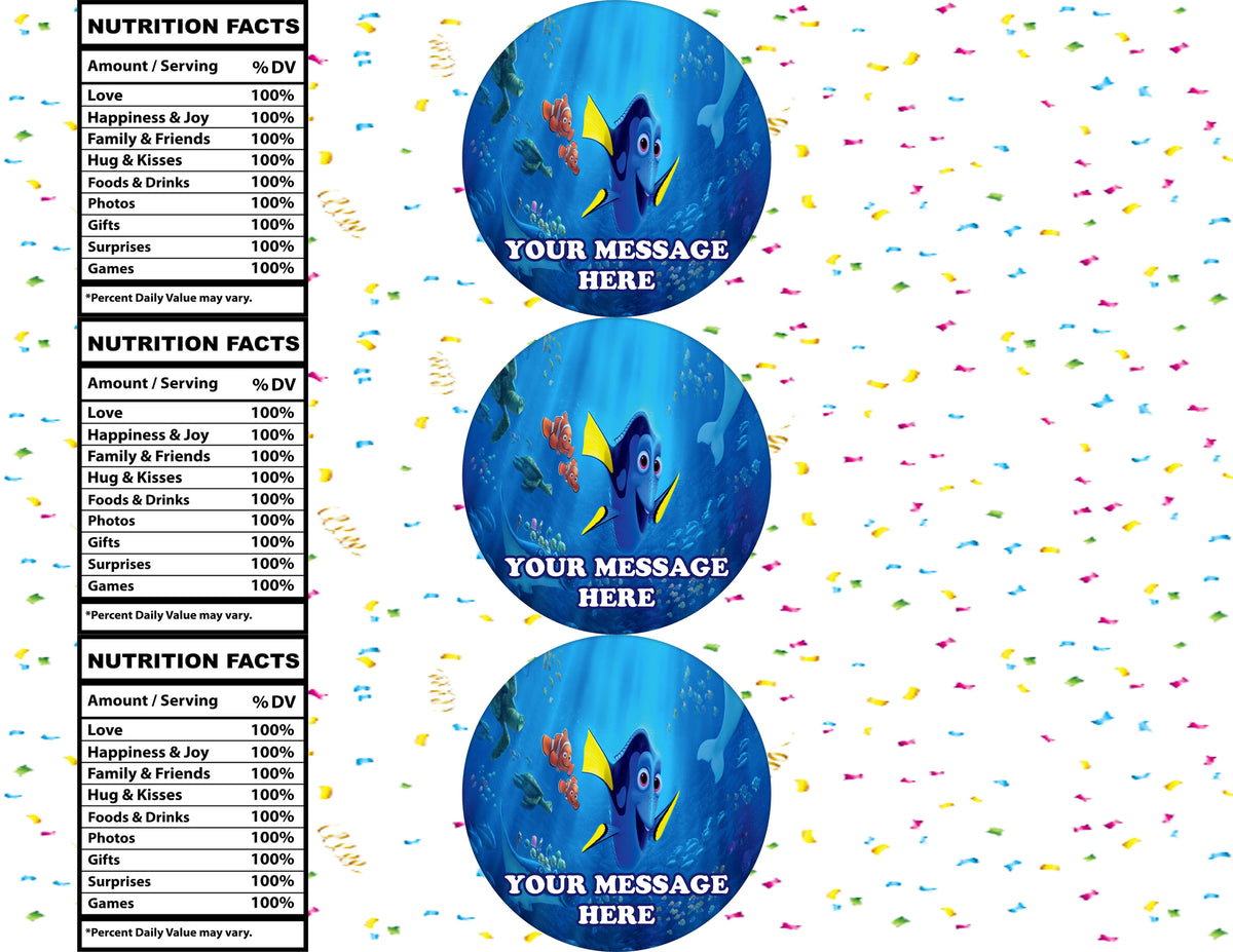 Finding Dory Water Bottle Stickers 12 Pcs Labels Party Favors Supplies Decorations