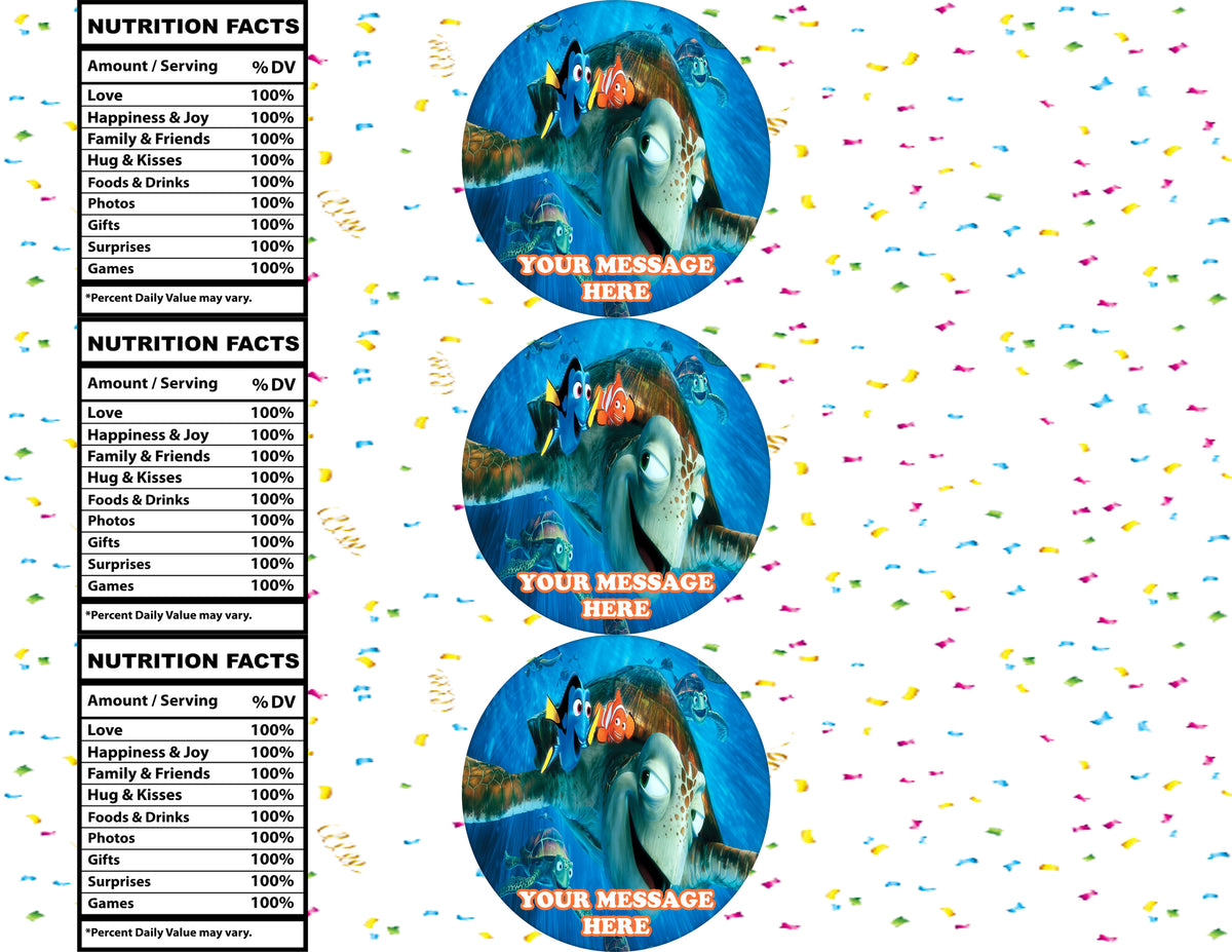 Finding Nemo Water Bottle Stickers 12 Pcs Labels Party Favors Supplies Decorations