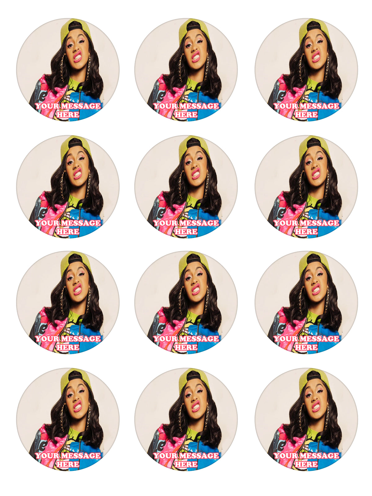 Cardi B Edible Cupcake Toppers (12 Images) Cake Image Icing Sugar Sheet