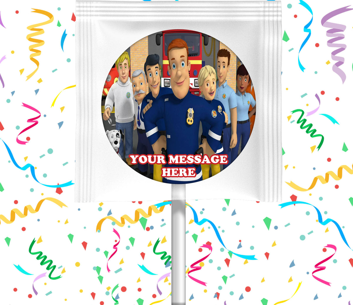 Fireman Sam Lollipops Party Favors Personalized Suckers 12 Pcs