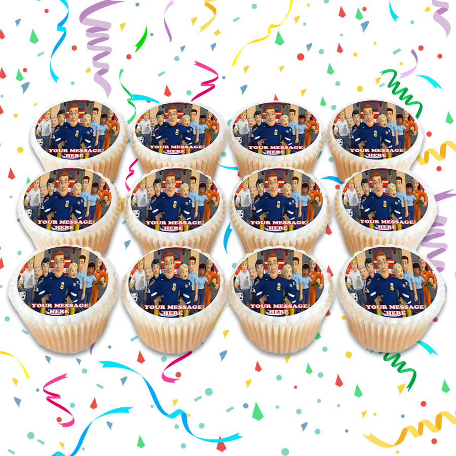 Fireman Sam Edible Cupcake Toppers (12 Images) Cake Image Icing Sugar Sheet