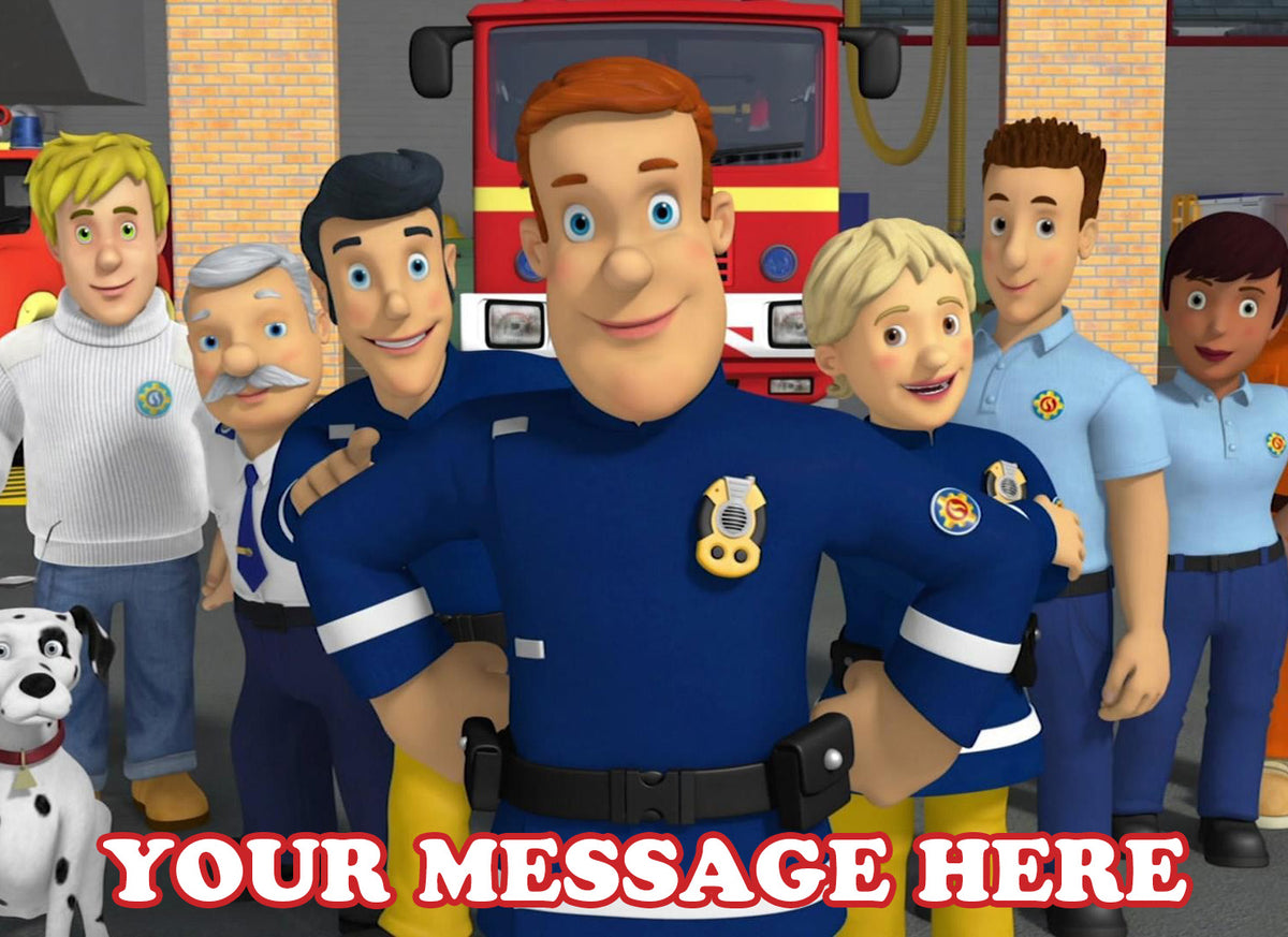 Fireman Sam Edible Image Cake Topper Personalized Birthday Sheet Decoration Custom Party Frosting Transfer Fondant