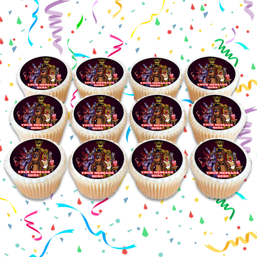 Five Nights At Freddy's Edible Cupcake Toppers (12 Images) Cake Image Icing Sugar Sheet