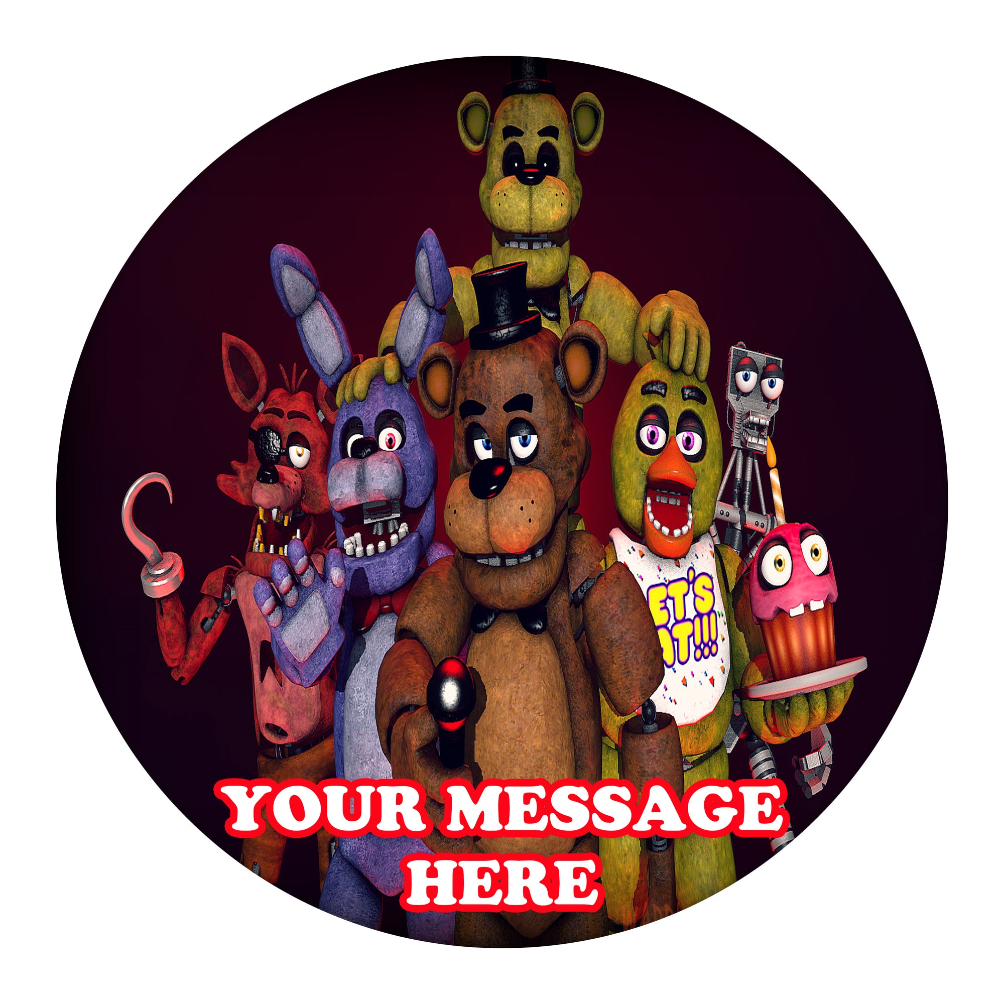 Personalized Five Nights at Freddys Cake Topper, Five Nights at