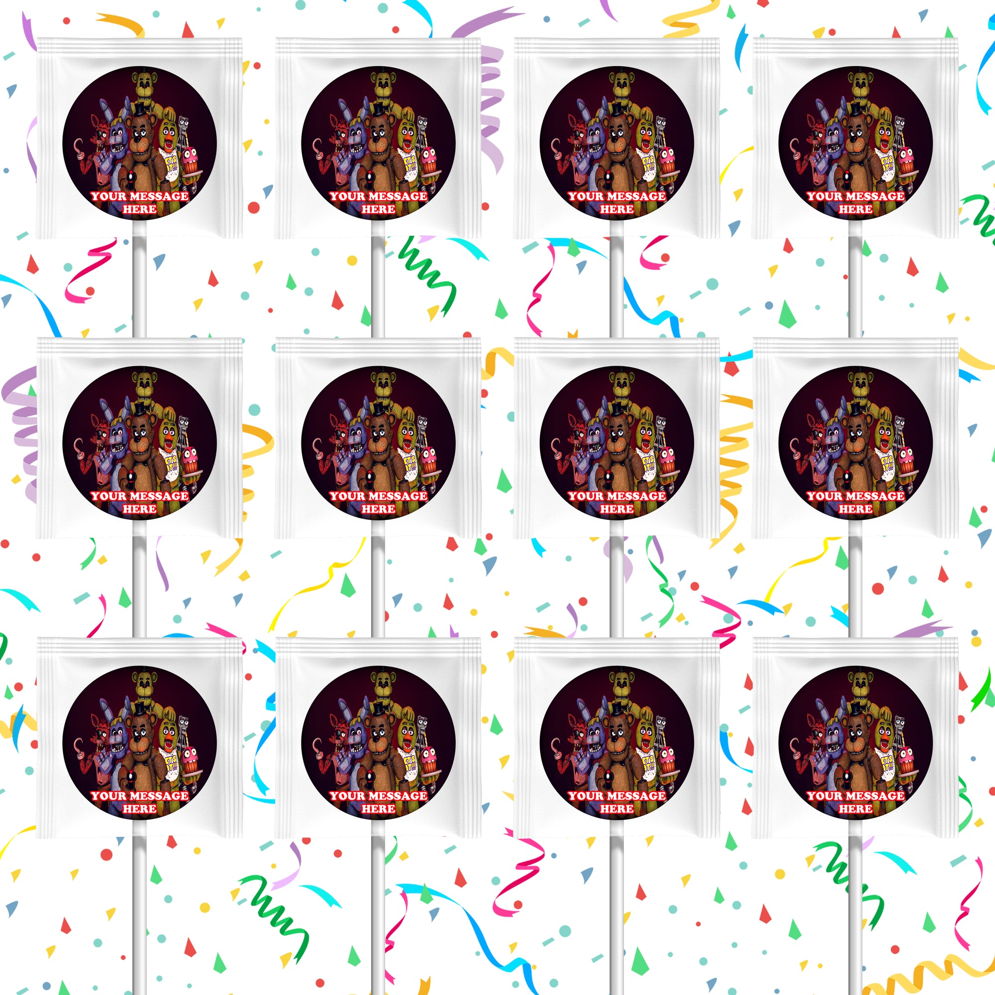 40 FNAF Personalize STICKERS Lollipops birthday party favor Five Nights  Freddy's