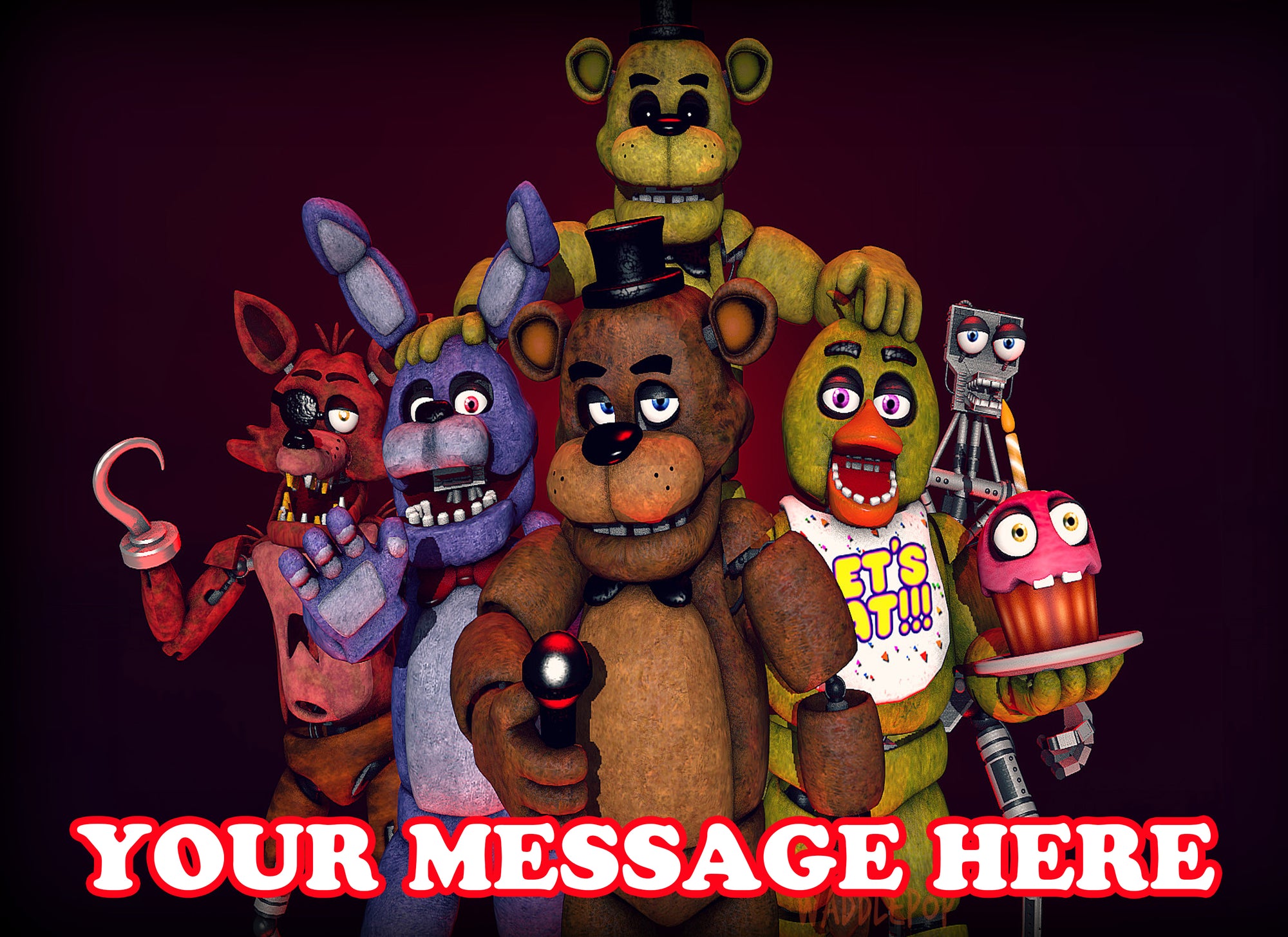 FIVE NIGHTS AT FREDDY'S Party Edible Cake topper image