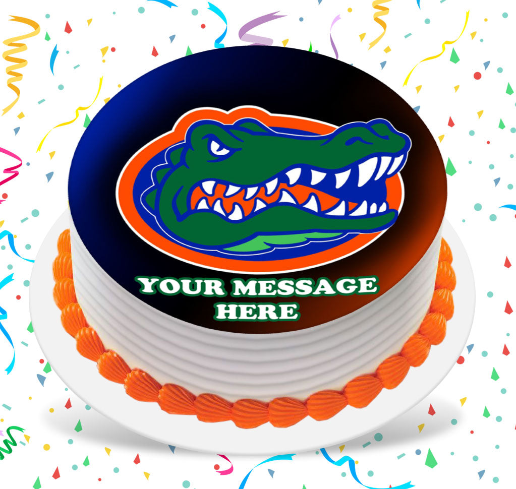 Florida Gators Edible Image Cake Topper Personalized Birthday Sheet Custom Frosting Round Circle