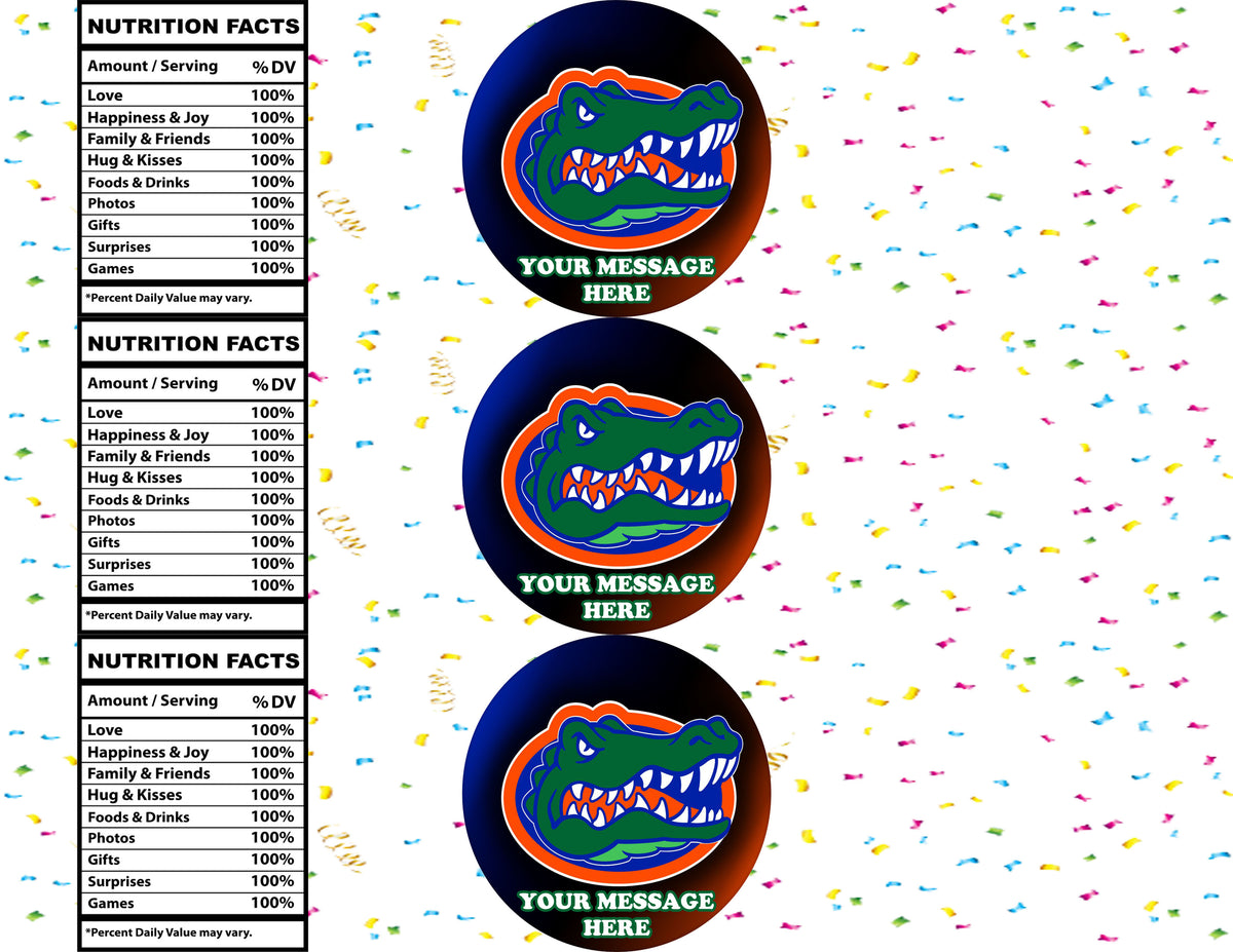Florida Gators Water Bottle Stickers 12 Pcs Labels Party Favors Supplies Decorations