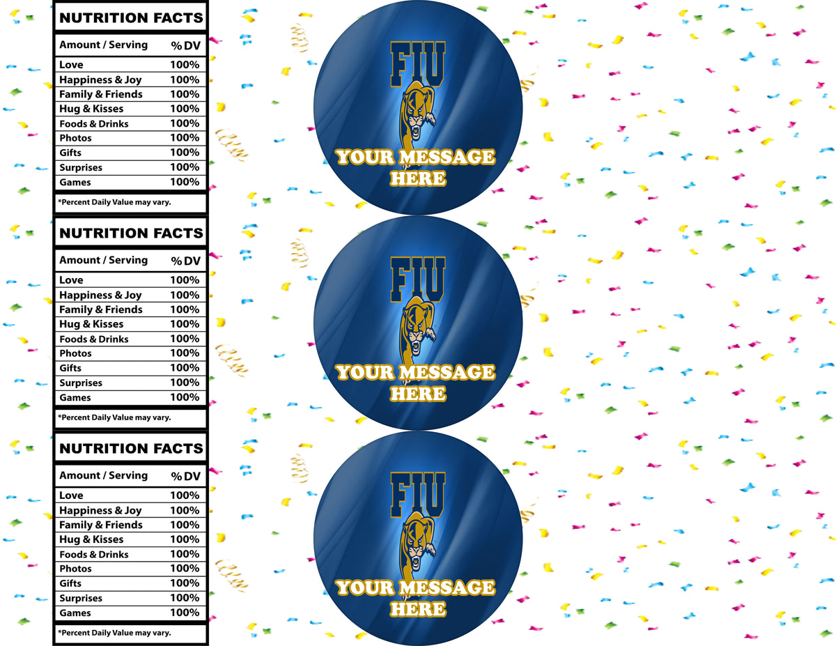 Florida International Panthers Water Bottle Stickers 12 Pcs Labels Party Favors Supplies Decorations