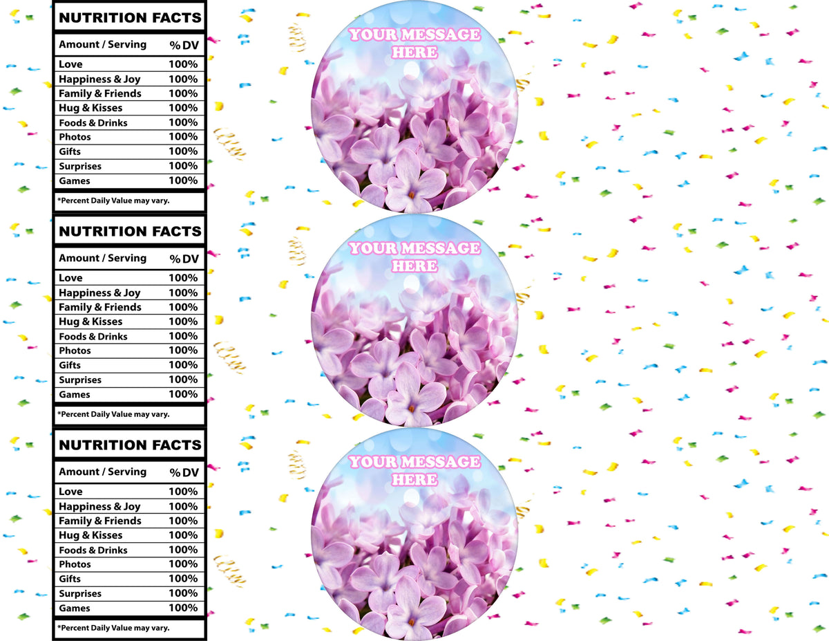 Flowers Water Bottle Stickers 12 Pcs Labels Party Favors Supplies Decorations