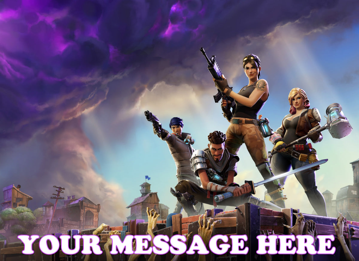 Fortnite Edible Image Cake Topper Personalized Birthday Sheet Decoration Custom Party Frosting Transfer Fondant