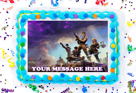 Fortnite Edible Image Cake Topper Personalized Birthday Sheet Decoration Custom Party Frosting Transfer Fondant