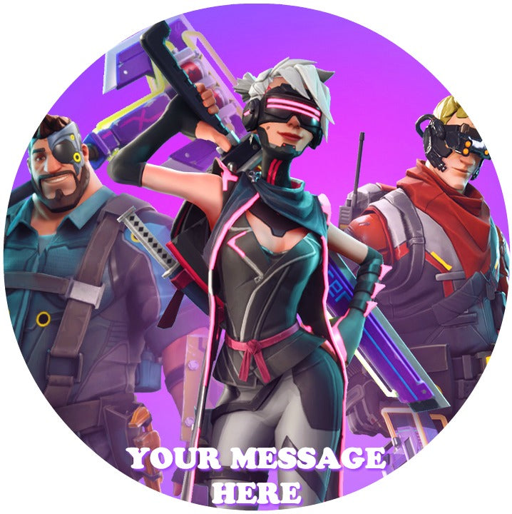 Fortnite Edible Image Cake Topper Personalized Birthday Sheet Custom Frosting Round Circle