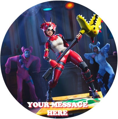 Fortnite Edible Image Cake Topper Personalized Birthday Sheet Custom Frosting Round Circle