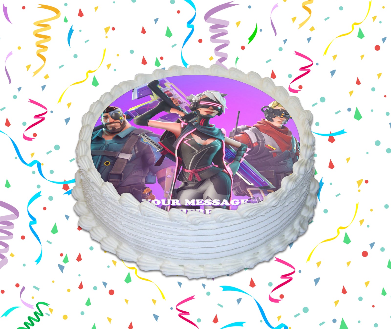 Fortnite Edible Image Cake Topper Personalized Birthday Sheet Custom Frosting Round Circle