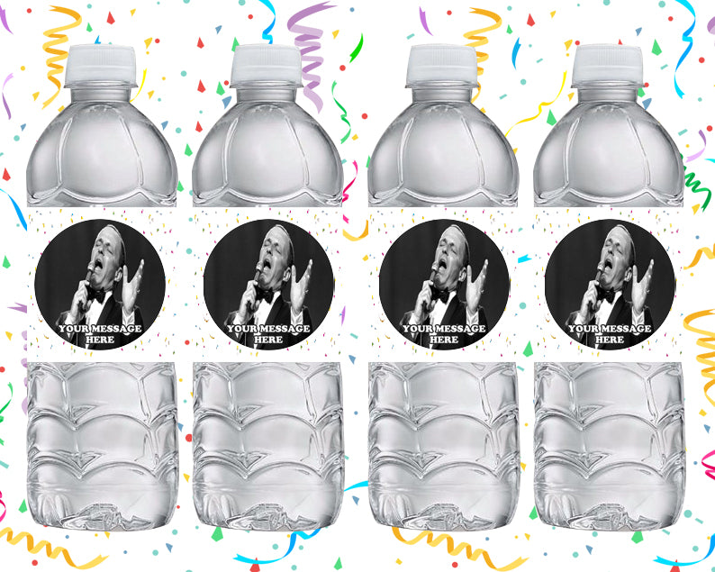 Frank Sinatra Water Bottle Stickers 12 Pcs Labels Party Favors Supplies Decorations