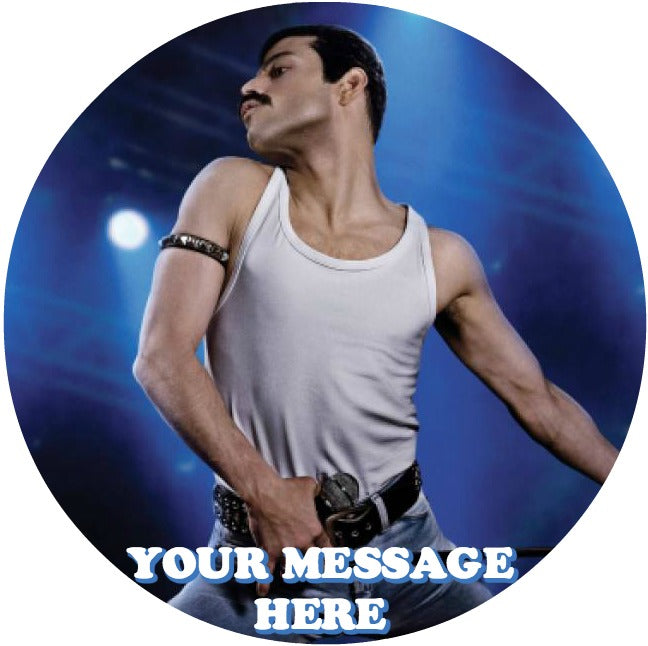 Freddie Mercury Edible Image Cake Topper Personalized Birthday Sheet Custom Frosting Round Circle
