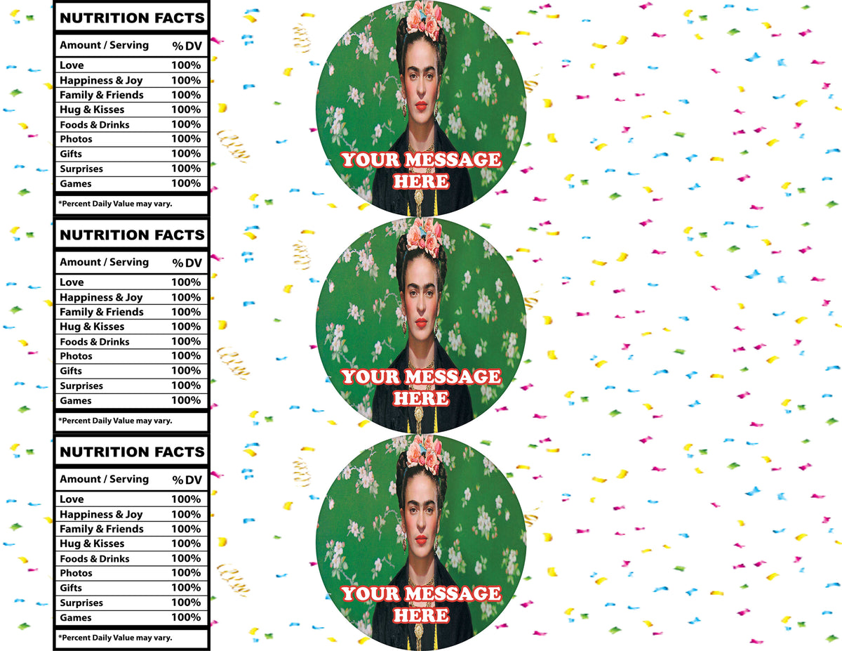 Frida Kahlo Water Bottle Stickers 12 Pcs Labels Party Favors Supplies Decorations