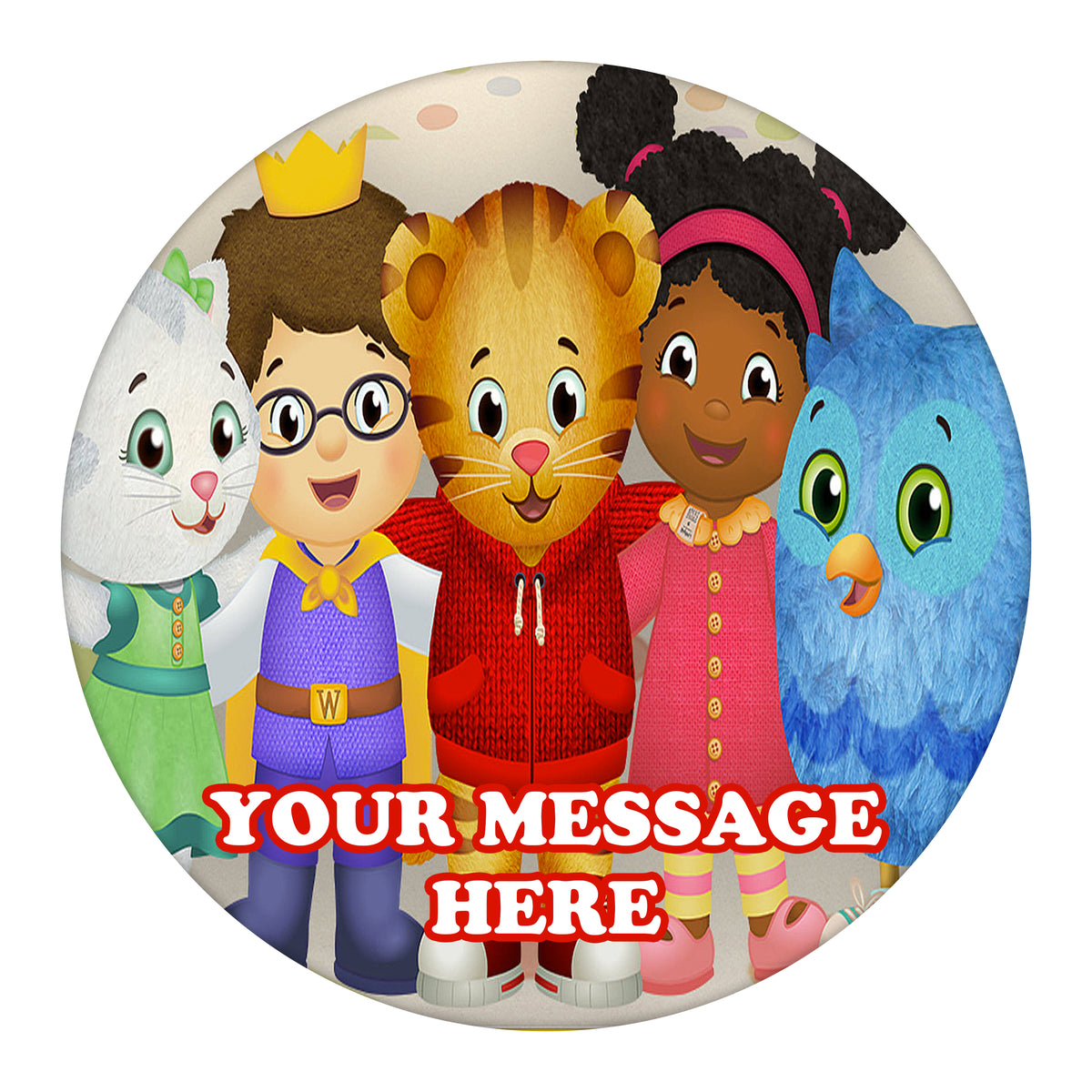 Daniel Tiger's Neighborhood Edible Image Cake Topper Personalized Birthday Sheet Custom Frosting Round Circle