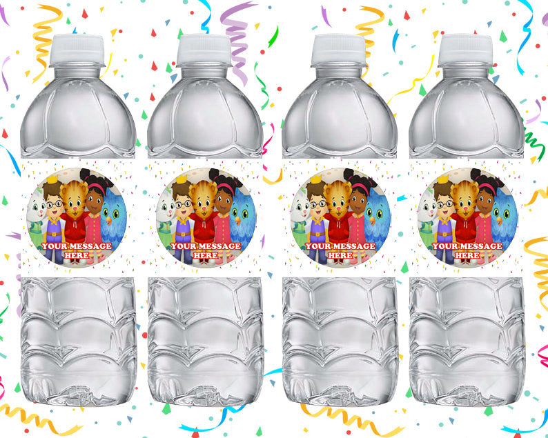 Daniel Tiger&#39;s Neighborhood Water Bottle Stickers 12 Pcs Labels Party Favors Supplies Decorations