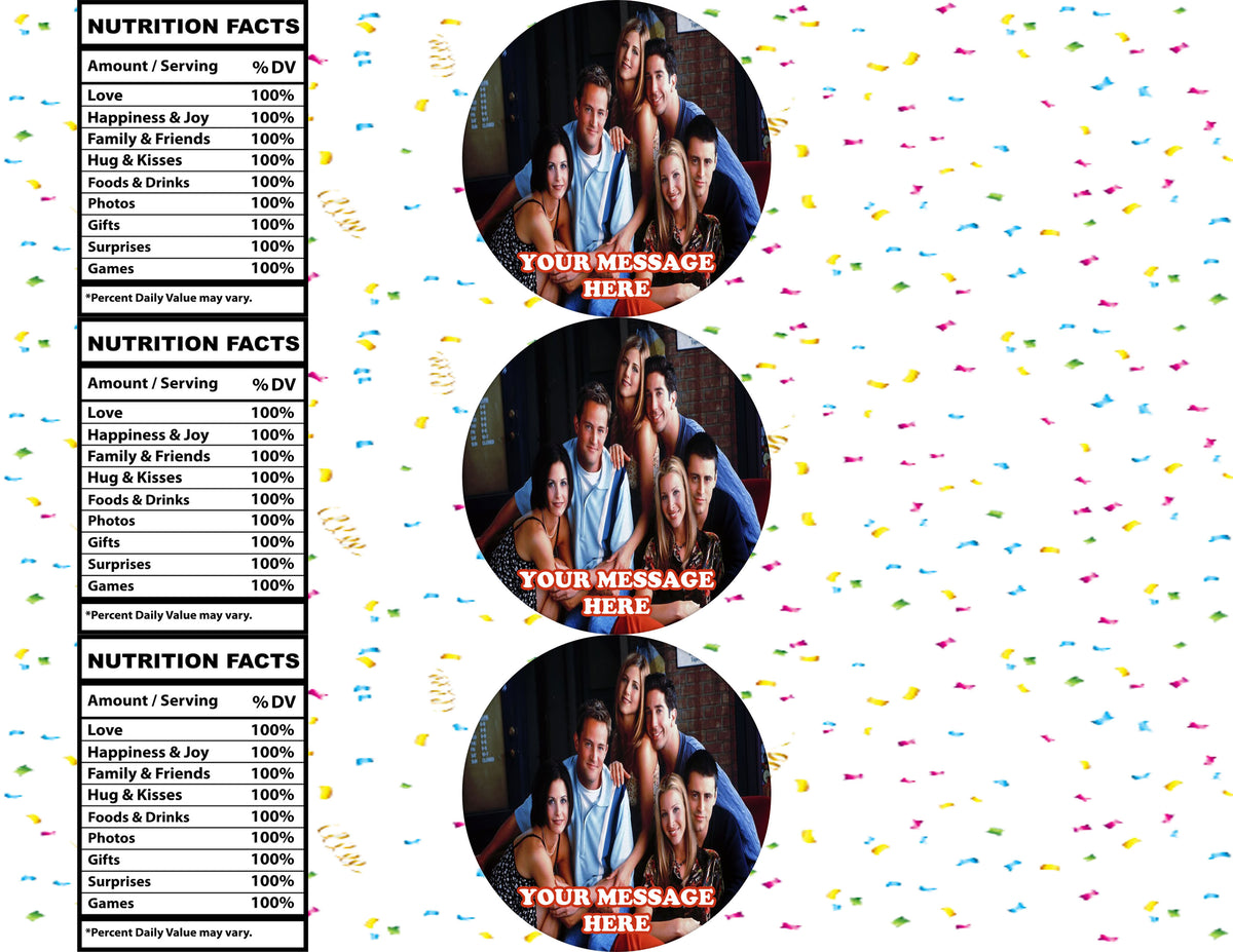 Friends Water Bottle Stickers 12 Pcs Labels Party Favors Supplies Decorations